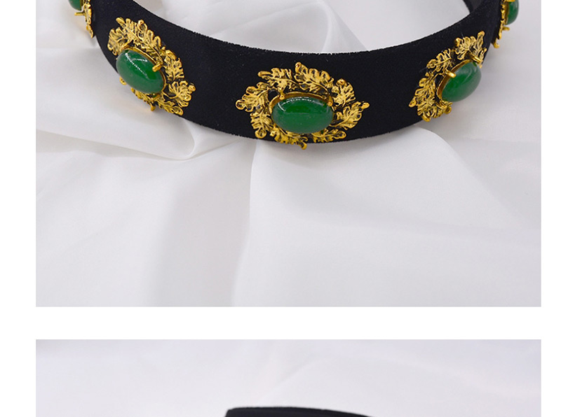 Fashion Green Wide-brimmed Green Drill Hoop,Head Band