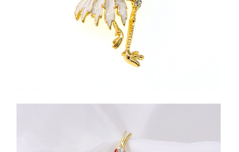 Fashion Gold Crane Crane Crystal Brooch,Korean Brooches