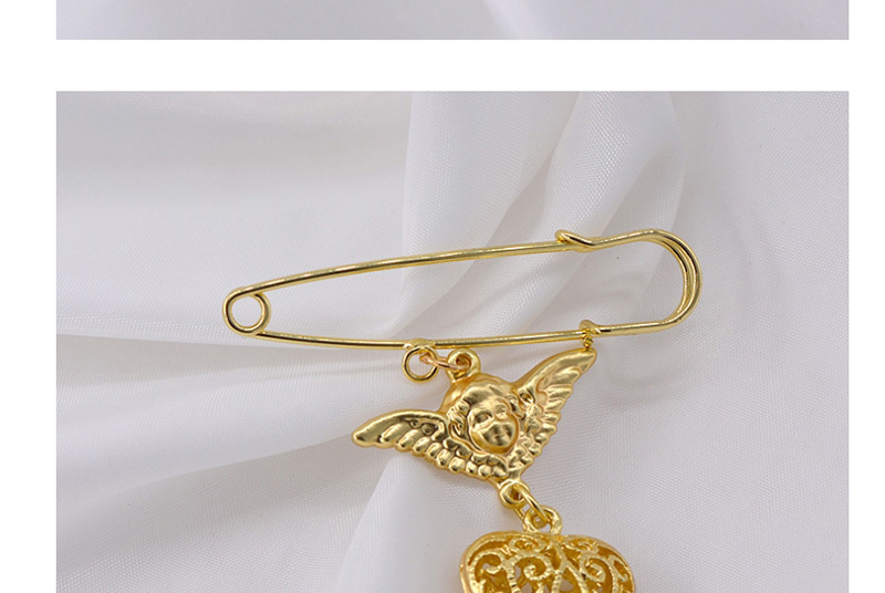 Fashion Gold Geometric Heart Angel Three-dimensional Brooch,Korean Brooches