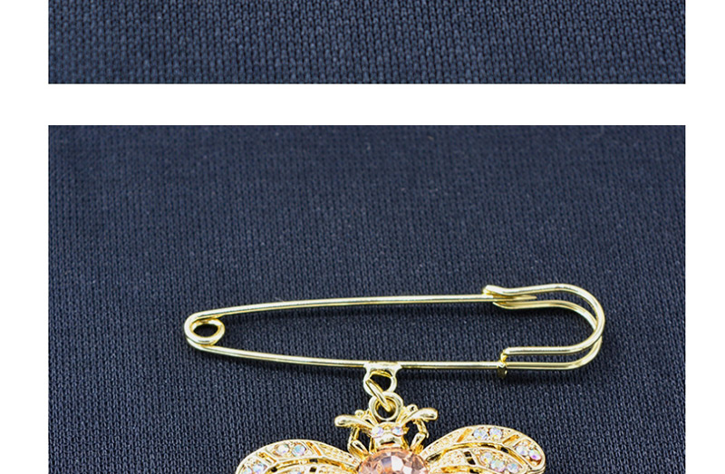 Fashion Gold Bee Pearl Color Diamond Brooch,Korean Brooches