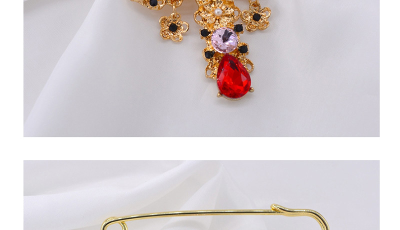 Fashion Gold Cross Hollow Crystal Brooch,Korean Brooches