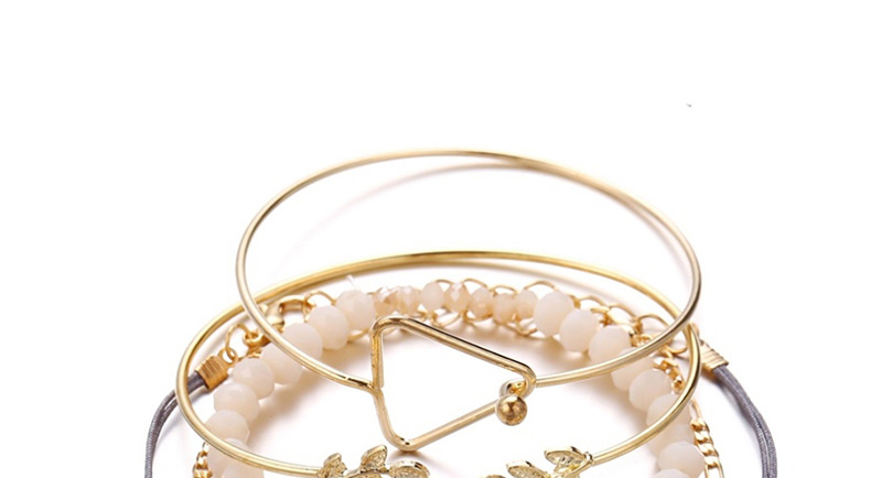 Fashion Gold Geometric Love Leaf Beizhu Bracelet 5 Piece Set,Beaded Bracelet