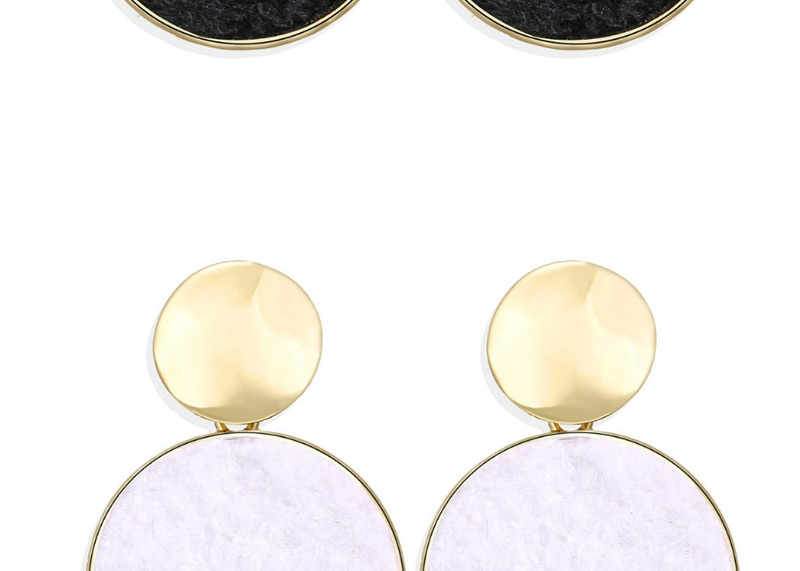 Fashion Black Round Inlaid Plush Sequin Earrings,Drop Earrings