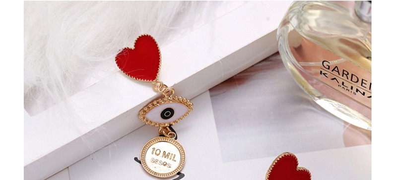 Fashion Gold Love Eye Seal Heart Shaped Tassel Earrings,Drop Earrings