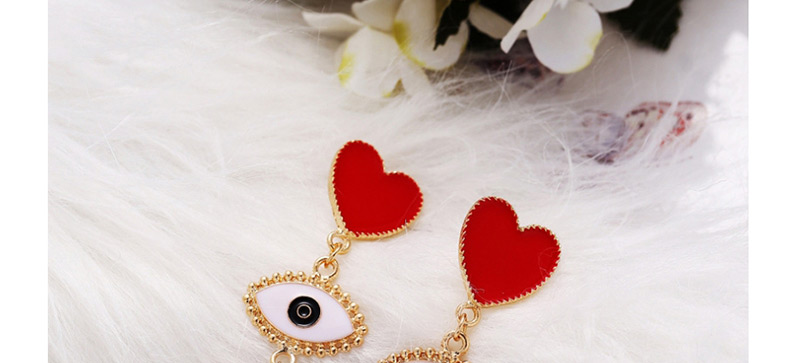 Fashion Gold Love Eye Seal Heart Shaped Tassel Earrings,Drop Earrings