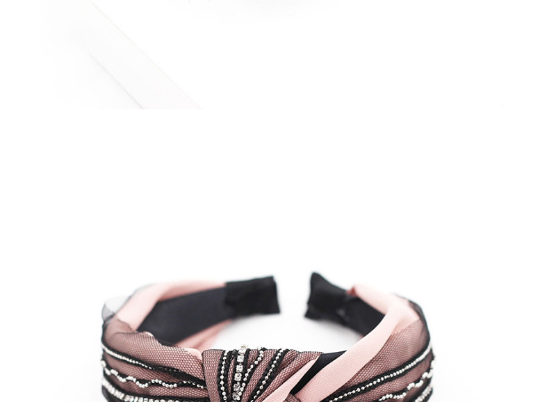 Fashion Pink Lace-encrusted Bow Geometric Headband Dance,Head Band