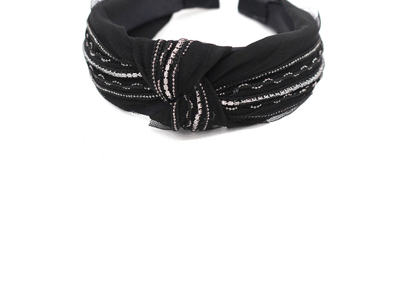 Fashion Black Lace-encrusted Bow Geometric Headband Dance,Head Band