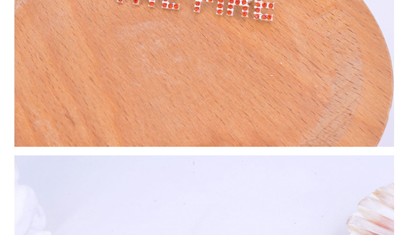 Fashion Red Diamond-studded English Hairpin,Hairpins