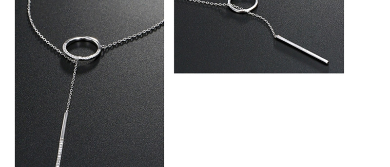 Fashion Silver  Silver Inlaid Zircon Necklace,Pendants