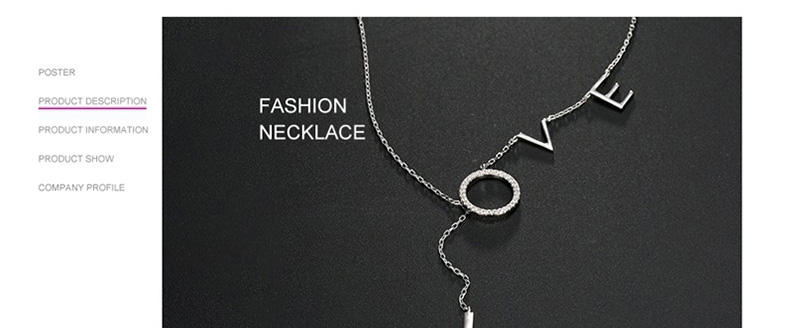 Fashion Silver Love Silver Necklace,Pendants