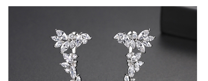 Fashion Platinum Copper Inlaid Zirconium Earrings,Earrings