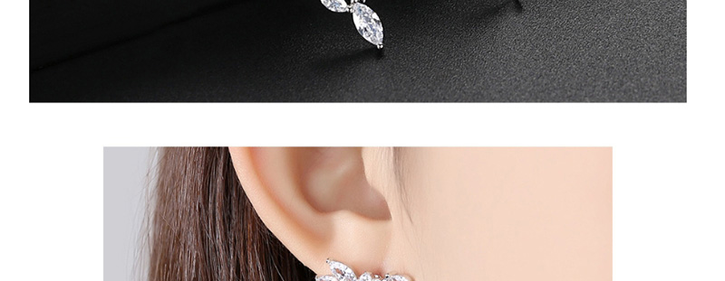 Fashion Platinum Copper Inlaid Zirconium Earrings,Earrings