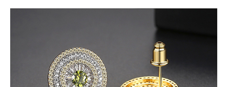 Fashion Rose Gold Copper Inlaid Zirconium Earrings,Earrings