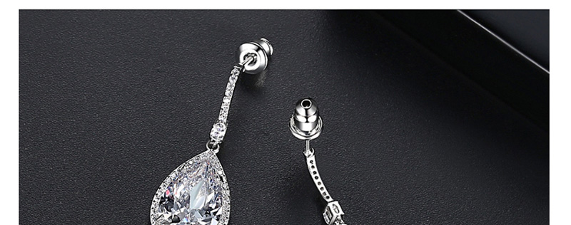 Fashion Platinum Copper Inlaid Zirconium Drop Earrings,Earrings