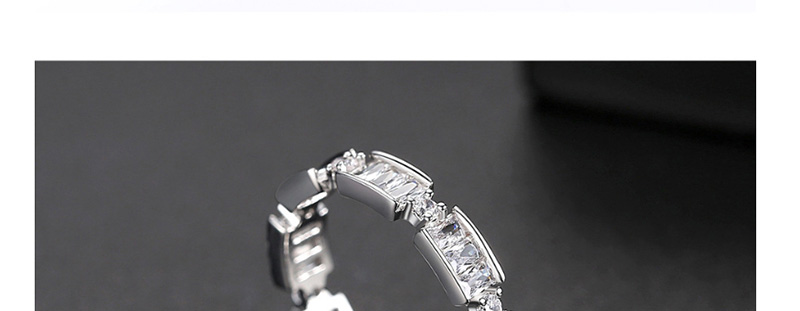 Fashion Silver Copper Inlaid Zirconium Ring,Rings
