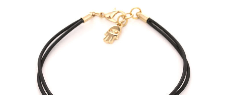 Fashion Black Alloy Diamondd Palm Pu Woven Bracelet,Fashion Bracelets