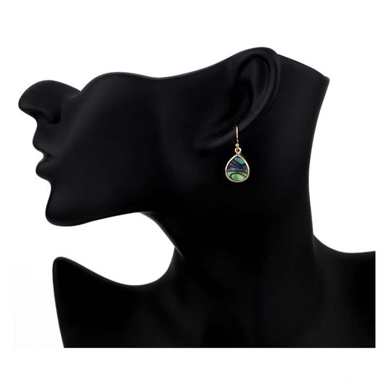 Fashion Water Droplet Circle Shell Paint Water Drops Six-way Horse Eye Resin Earrings,Drop Earrings