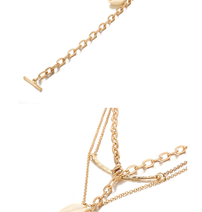 Fashion Gold Chain Shell Multi-layer Necklace,Multi Strand Necklaces