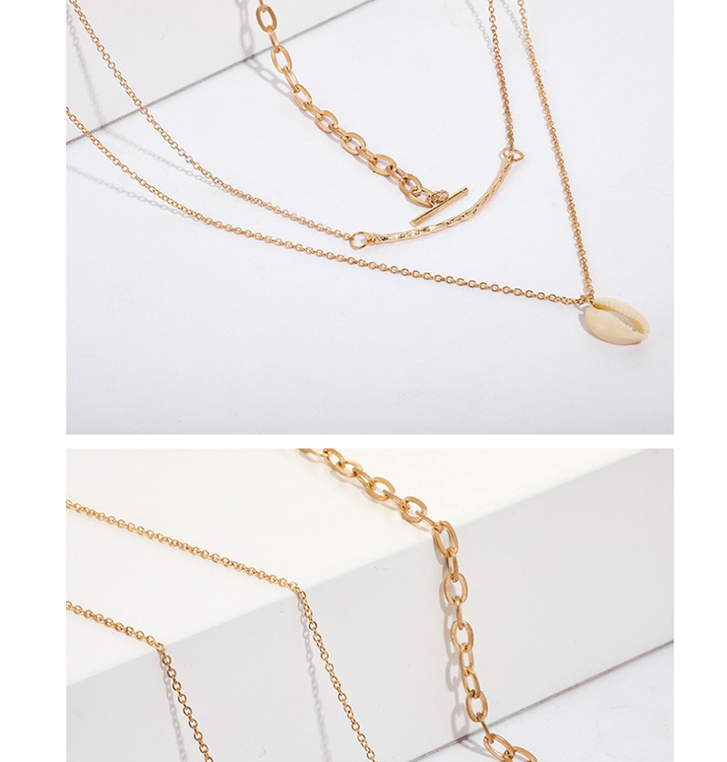 Fashion Gold Chain Shell Multi-layer Necklace,Multi Strand Necklaces