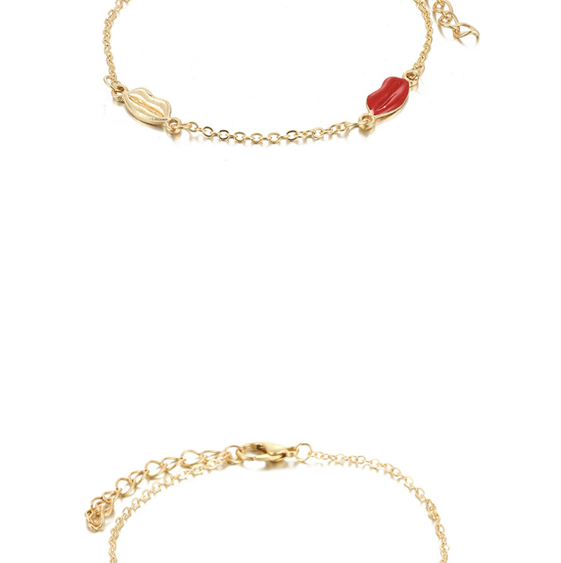 Fashion Gold Love Diamond-studded U-shaped Mouth Bracelet 4 Piece Set,Fashion Bracelets