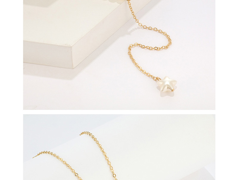 Fashion Gold Pearl Pentagram Necklace,Multi Strand Necklaces