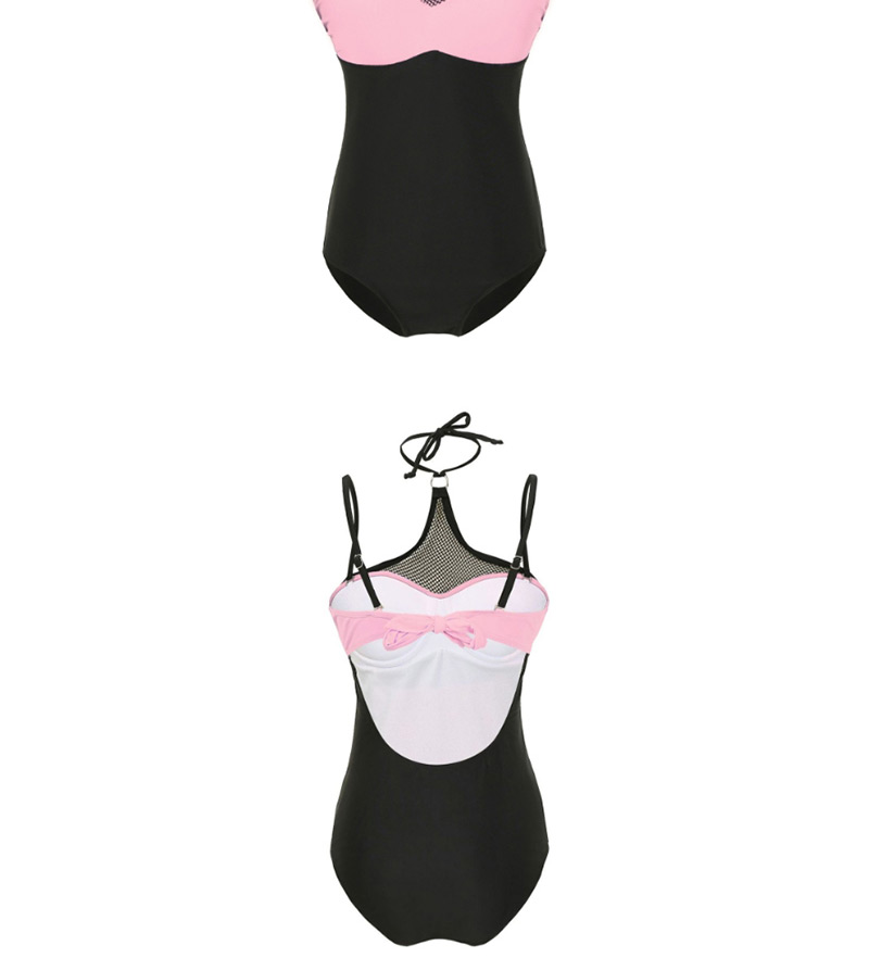Fashion Water Pink Gathering One-piece Swimsuit,One Pieces