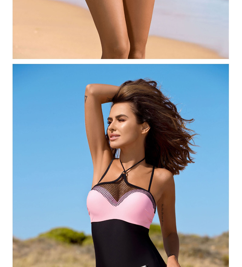 Fashion Water Pink Gathering One-piece Swimsuit,One Pieces