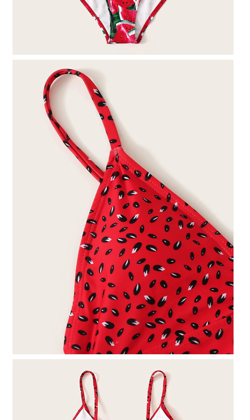 Fashion Red Fruit Print Split Swimsuit,Bikini Sets