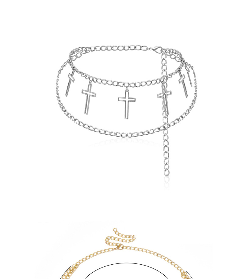 Fashion Gold Geometric U-shaped Cross Multi-layer Chain Waist Chain,Body Piercing Jewelry