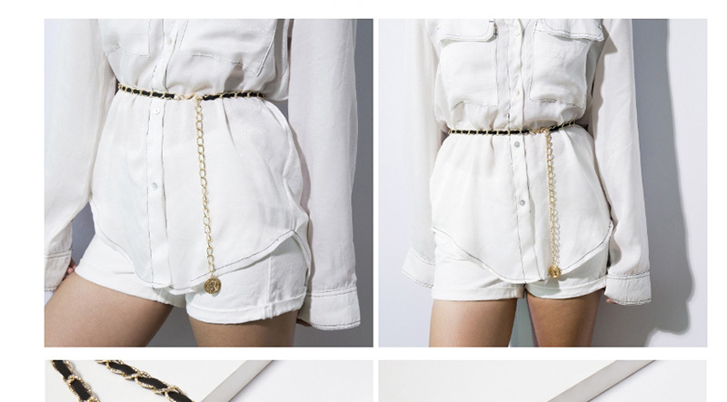 Fashion Gold Single Layer Chain Velvet Waist Chain,Body Piercing Jewelry
