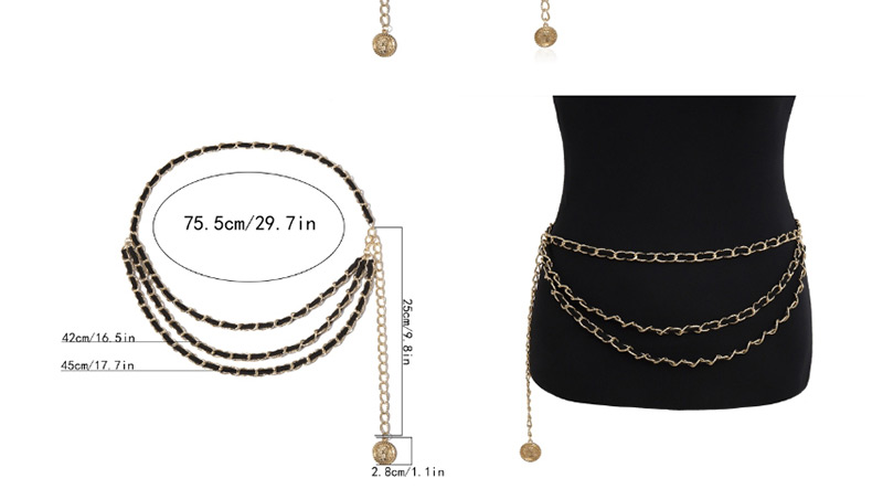 Fashion Gold Single Layer Chain Velvet Waist Chain,Body Piercing Jewelry