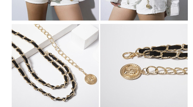 Fashion Golden Double Layer Chain Velvet Waist Chain,Body Piercing Jewelry