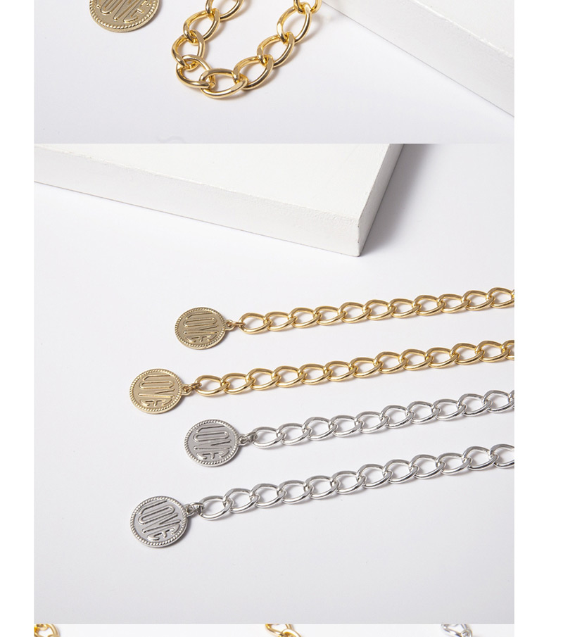 Fashion Gold Letter Geometry Single Layer Love Tassel Waist Chain,Waist Chain