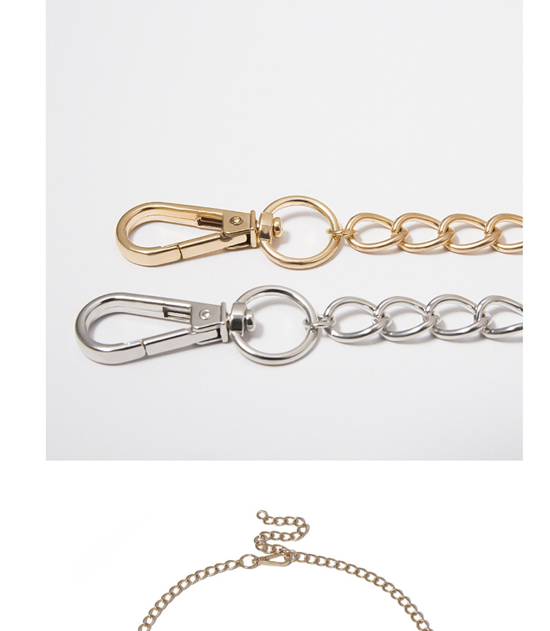 Fashion White K Geometric Multi-layer Letter Tassel Ball Waist Chain,Body Piercing Jewelry