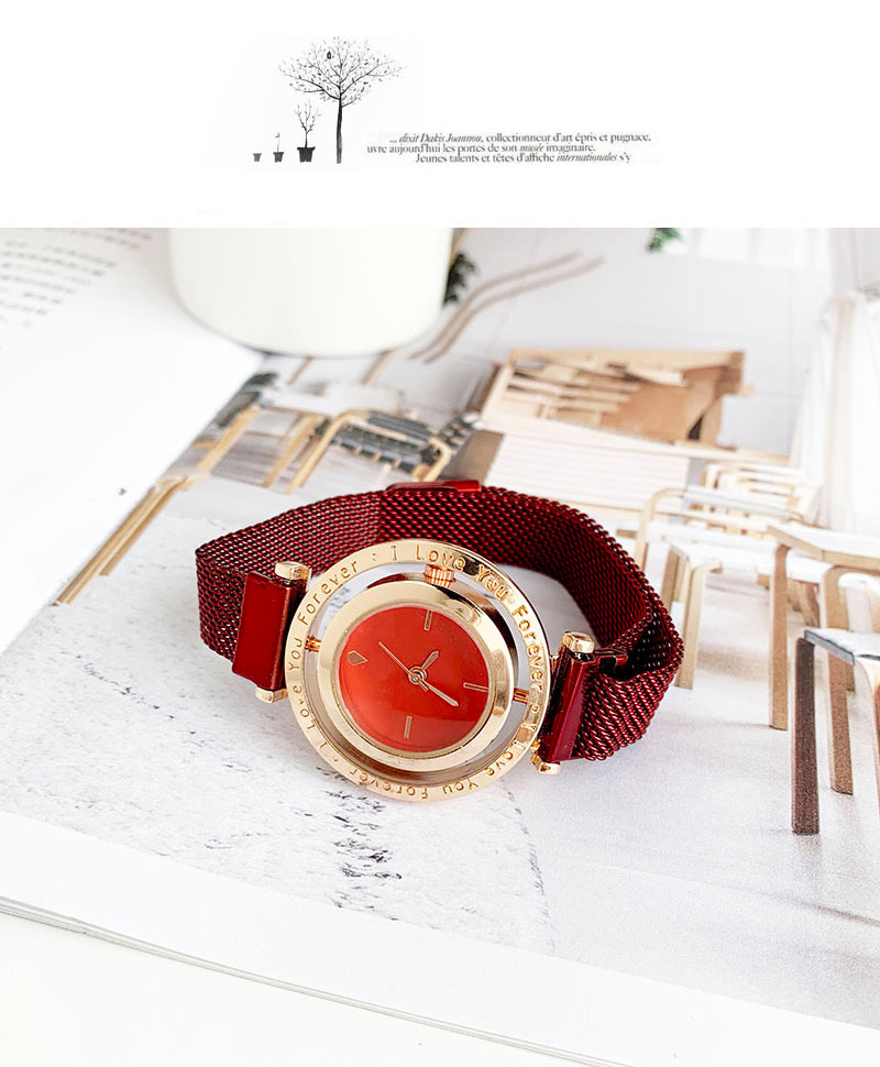 Fashion Blue Alloy Letter Rotatable Dial Watch,Ladies Watches