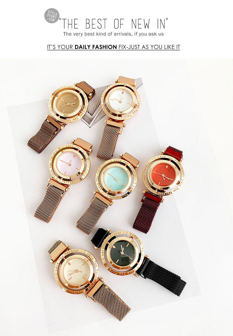 Fashion Blue Alloy Letter Rotatable Dial Watch,Ladies Watches