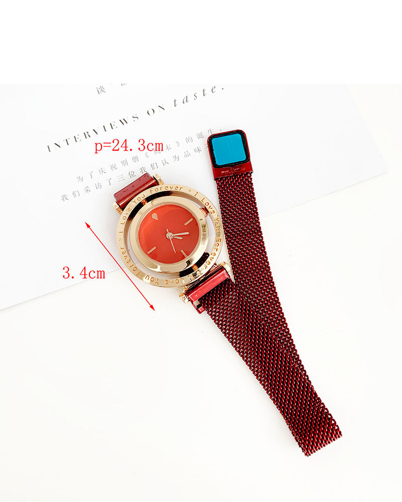 Fashion Black Alloy Letter Rotatable Dial Watch,Ladies Watches