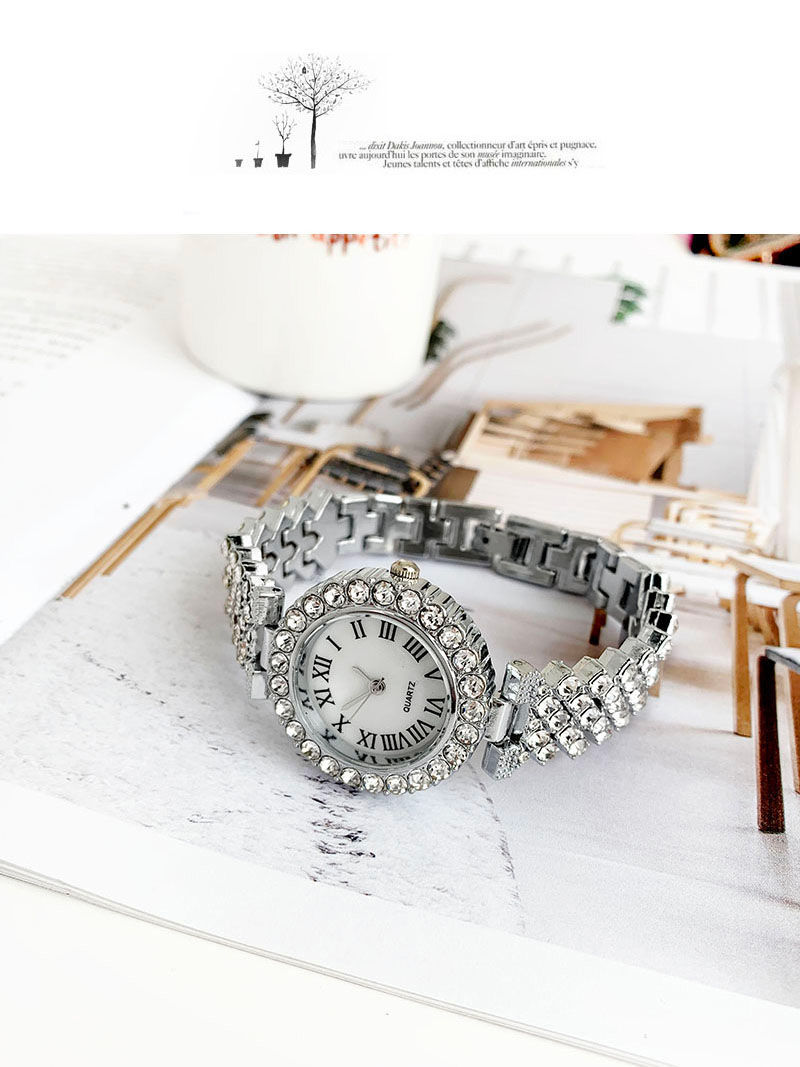 Fashion Silver Alloy Diamond Chain Watch,Ladies Watches