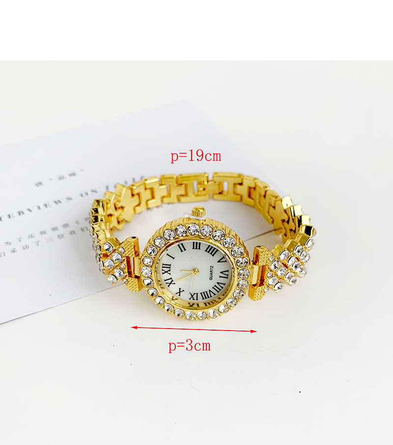 Fashion Rose Gold Alloy Diamond Chain Watch,Ladies Watches