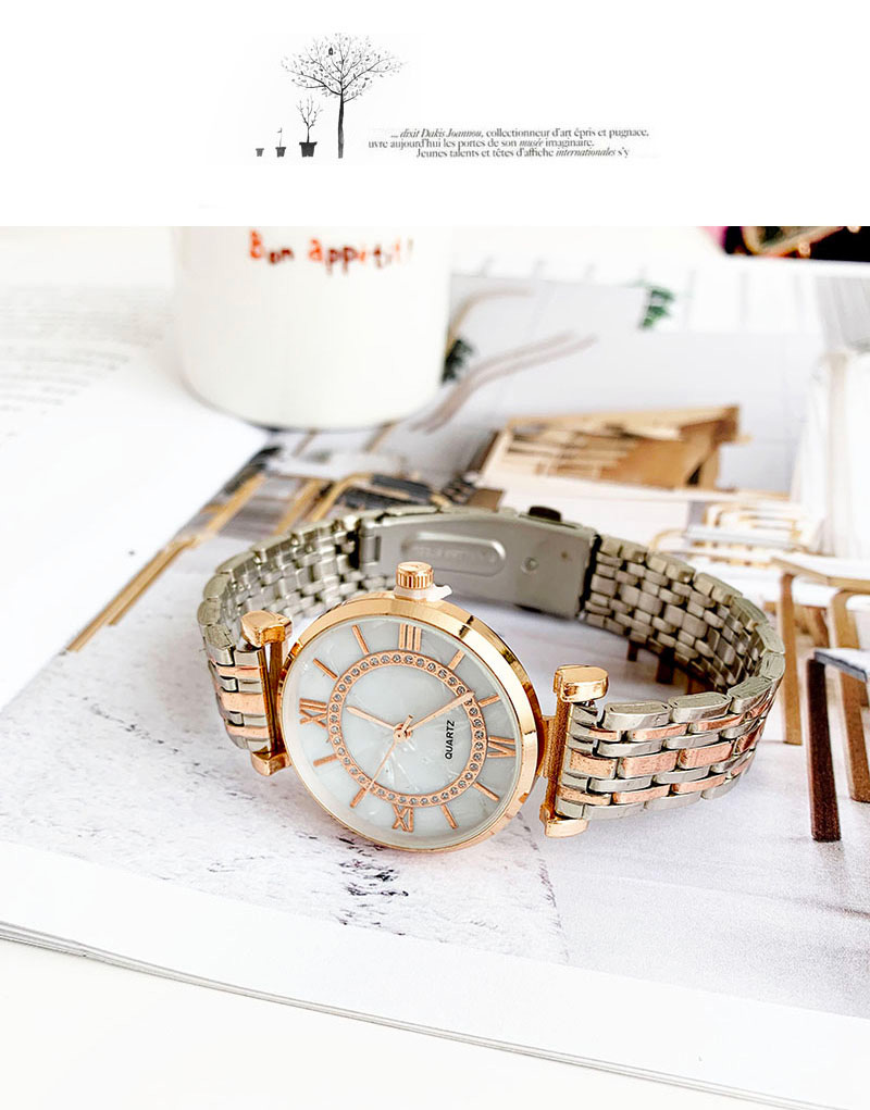 Fashion Rose Gold Alloy Chain Watch,Ladies Watches
