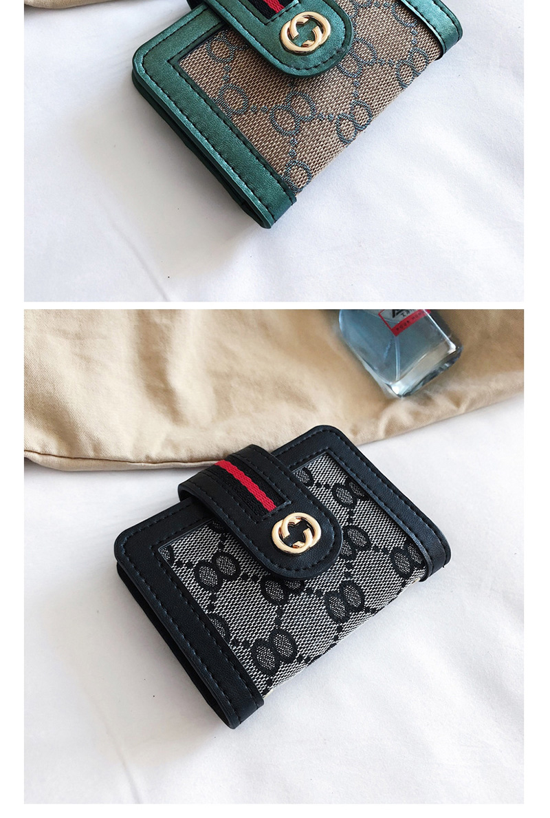 Fashion Black 2 Fold Short Color Card Package,Wallet