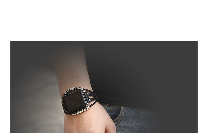 Fashion Brown Leather Stainless Steel Watch (for Apple Iwatch3/4),Bracelets