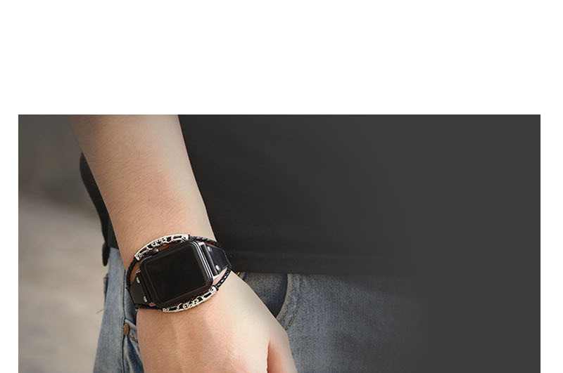 Fashion Brown Leather Stainless Steel Watch (for Apple Iwatch),Bracelets