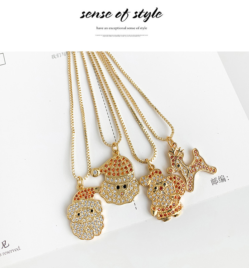Fashion Gold Copper Inlay Zircon Christmas Series Donut Necklace Earrings Ring Set Of 3,Jewelry Sets