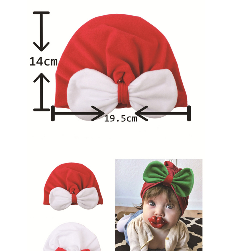 Fashion Red + White Contrast Bow Baby Cap,Children