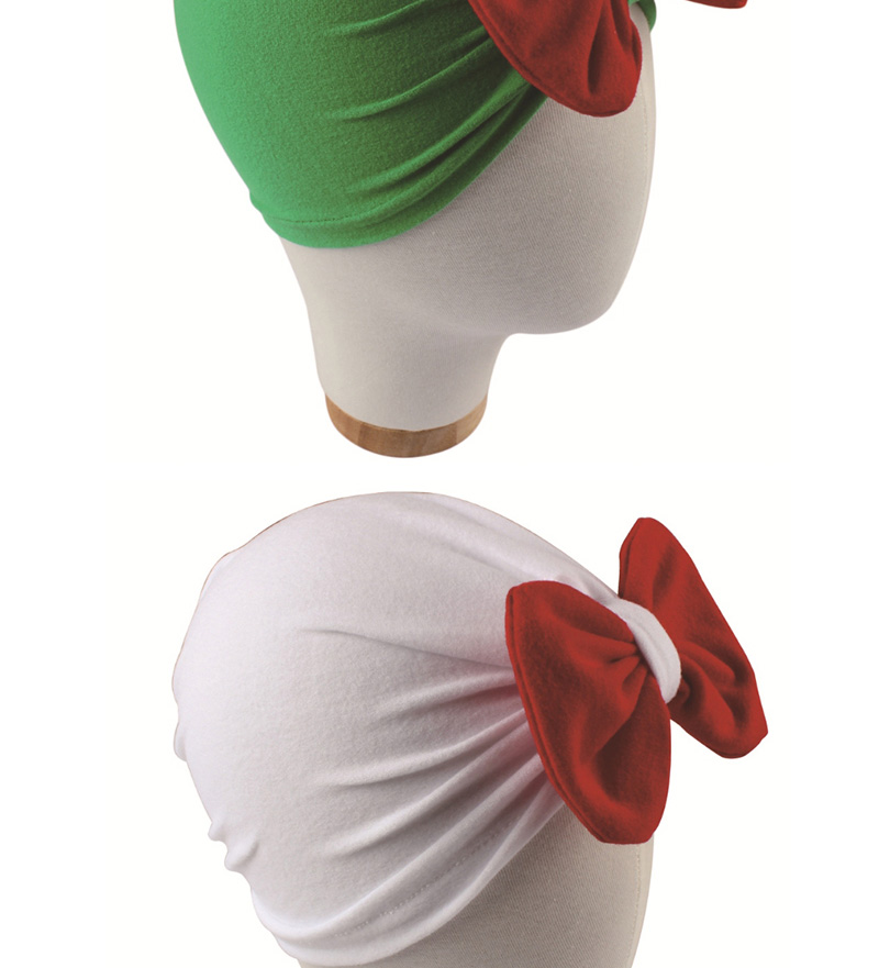 Fashion Red + Green Contrast Bow Baby Cap,Children