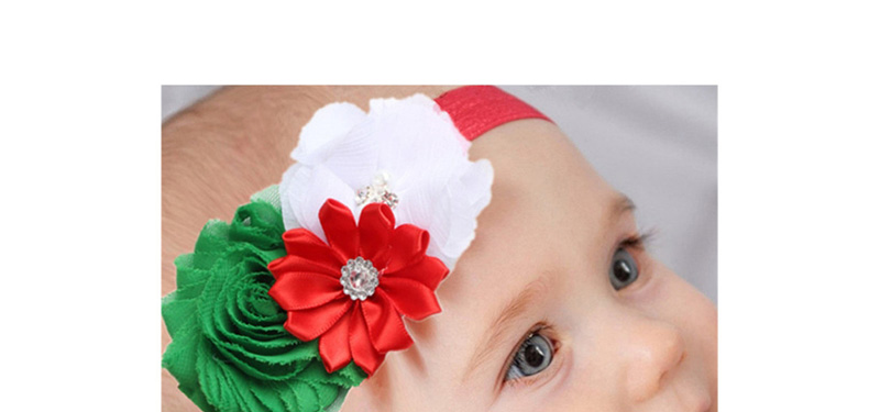 Fashion Red Multi-angle Flower Old Flower With Diamond Hair Band,Hair Ribbons