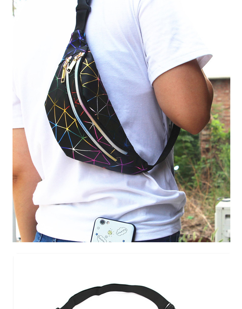 Fashion Black Diamond Laser Multilayer Chest Bag,Shoulder bags