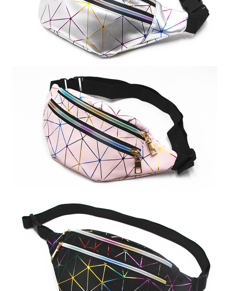 Fashion Silver Diamond Laser Multilayer Chest Bag,Shoulder bags