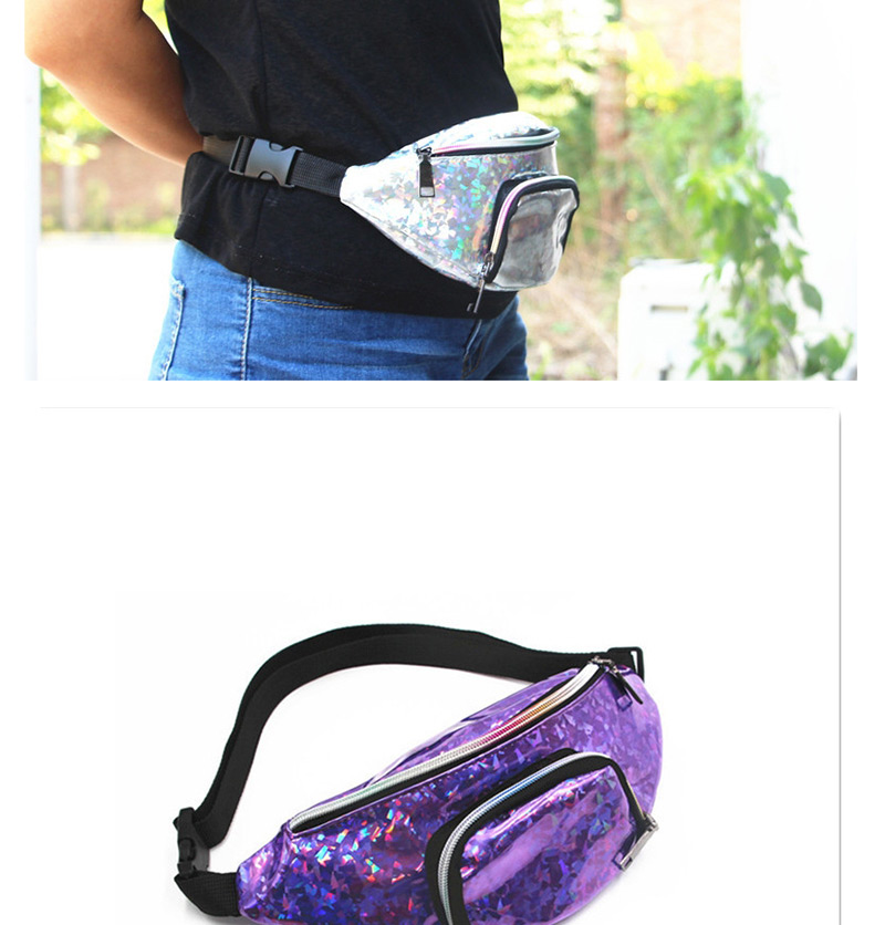 Fashion Purple Glass Broken Double Pocket Pockets,Shoulder bags